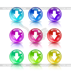 Set of colorful icons with arrows - royalty-free vector image