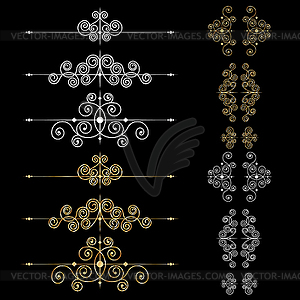 Set of page decoration elements or monograms. Can b - vector clipart