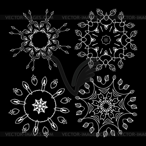 Beautiful ornamental rosettes set. For ethnic or - vector clipart