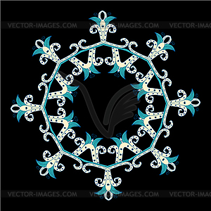 Beautiful ornamental rosette. For ethnic or tattoo - vector image