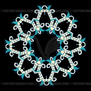 Beautiful ornamental rosette. For ethnic or tattoo - vector clipart