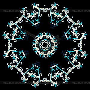 Beautiful ornamental rosette. For ethnic or tattoo - vector clipart