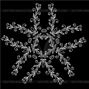 Beautiful ornamental rosette. For ethnic or tattoo - vector image