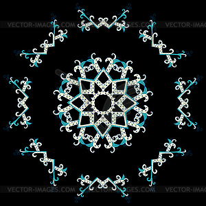Beautiful ornamental rosette. For ethnic or tattoo - vector image