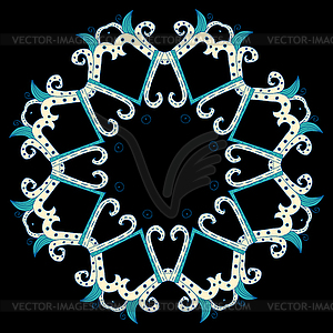 Beautiful ornamental rosette. For ethnic or tattoo - vector EPS clipart