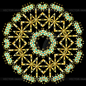 Beautiful ornamental rosette. For ethnic or tattoo - vector image