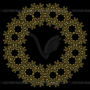 Beautiful ornamental rosette. For ethnic or tattoo - royalty-free vector clipart