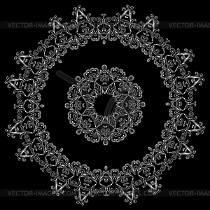 Beautiful ornamental rosette. For ethnic or tattoo - vector image