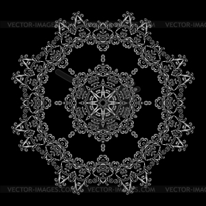 Beautiful ornamental rosette. For ethnic or tattoo - vector image
