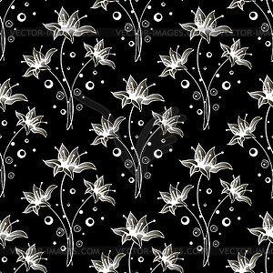 Beautiful seamless pattern with flowers - vector image