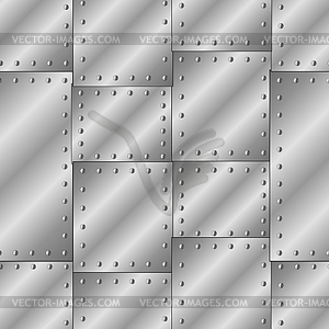 Seamless texture with riveted metal sheets - vector clip art