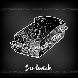 Chalk painted sandwich. Fast Food menu theme - vector image