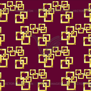 Squares seamless pattern. Gold metallic texture - stock vector clipart