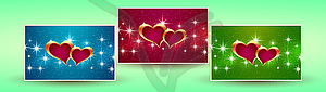 Красивый поздравительный баннер с сердечками - векторный графический клипарт