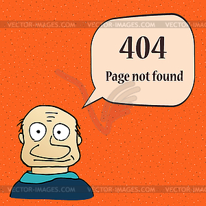 404 error page. Funny 404 error symbol with - vector clip art