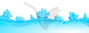 Ship with separate editable elements. Design for - vector clipart