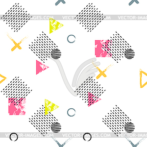 Trendy memphis cards. Abstract seamless pattern. - royalty-free vector clipart