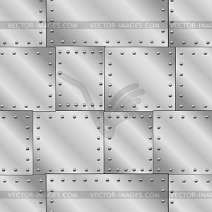 Seamless texture with riveted metal sheets. You - vector image