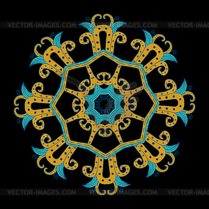 Beautiful ornamental rosette. For ethnic or tattoo - vector clip art