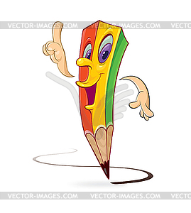 Funny pencil - vector clipart