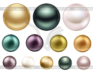 Large colored jewelry pearl with brilliance - vector clip art