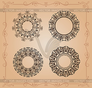 Ornaments design elements color - vector clip art