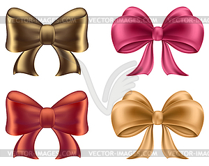 Bows multicolored velvet - vector image