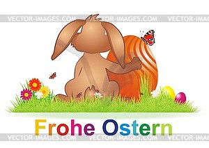 Funny Easter Background - vector clipart