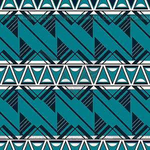 Seamless complex pattern in blue and white colors - vector image