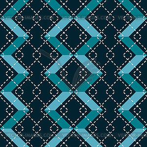 Seamless pattern of vertical zigzag and dotted lines - vector image