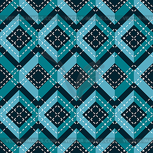 Complex seamless pattern of blue zigzag with cross - vector clip art