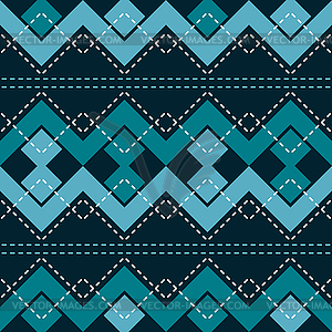 Seamless pattern with zigzag and connected squares - vector image