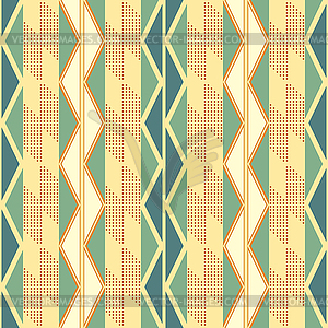 Seamless pattern of vertical stripes with zigzag an - vector clipart