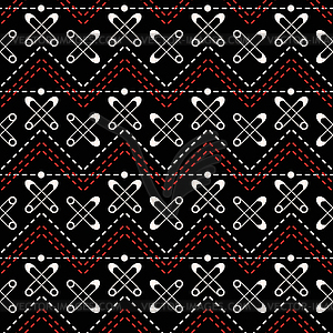 Seamless textile sewing pattern of stitching and - vector image