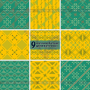 Set of seamless abstract geometric patterns - vector image