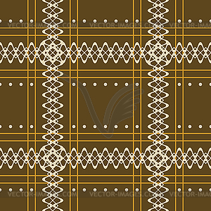 Checkered seamless rustic pattern in brown and - vector image