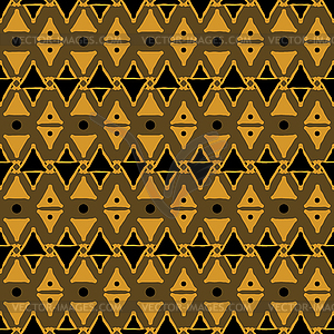 Seamless dark tribal pattern of triangular geometri - royalty-free vector clipart