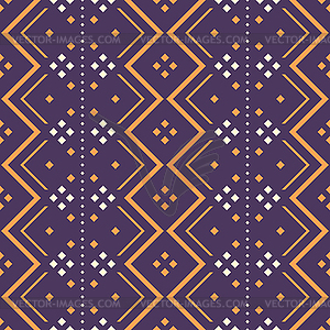 Seamless folk pattern of zigzag elements and - vector clipart