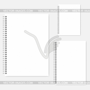 Set of dot grid spiral notebook mock-ups - A4, A5, - vector clipart / vector image