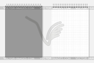 Grid-lined A6 size wirebound notebook design - - vector image