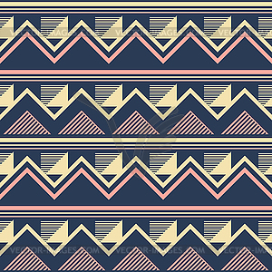 Seamless pattern with zigzag, striped rectangles an - vector clipart