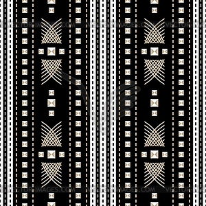 Seamless textile pattern with dashed lines and - vector clip art