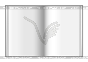 Hardcover book spread with blank pages top view - royalty-free vector image