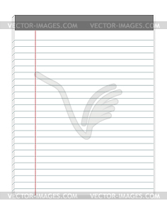 Lined letter format writing pads with margin, mock - vector image