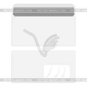 White right hand window DL envelope, mockup - vector clipart