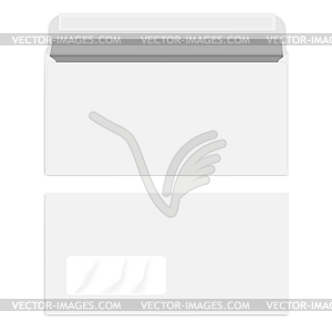 White left hand window self seal envelope, mock up - vector clip art