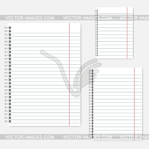 Проводные спиральные пружинные подкладные ноутбуки A4, A5, - векторное изображение