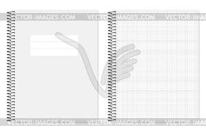 Wire bound grid lined letter format copybook, - vector image