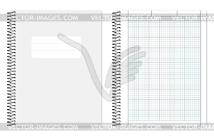 Wire bound quad ruled cross section letter format - vector clipart