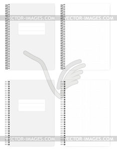 A4 wire and spiral spring bound dot grid notebook, - vector image